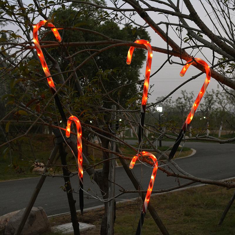 Waterproof Solar Powered Christmas Pathway Candy Cane LED Garden Light