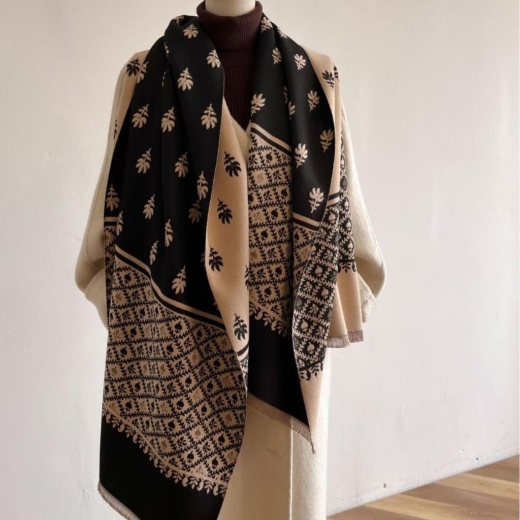Travel Poncho Warm Cashmere Scarf Women  Luxury Thick Blanket Winter Bufanda Shawl Print New Wraps Pashmina Female Stoles