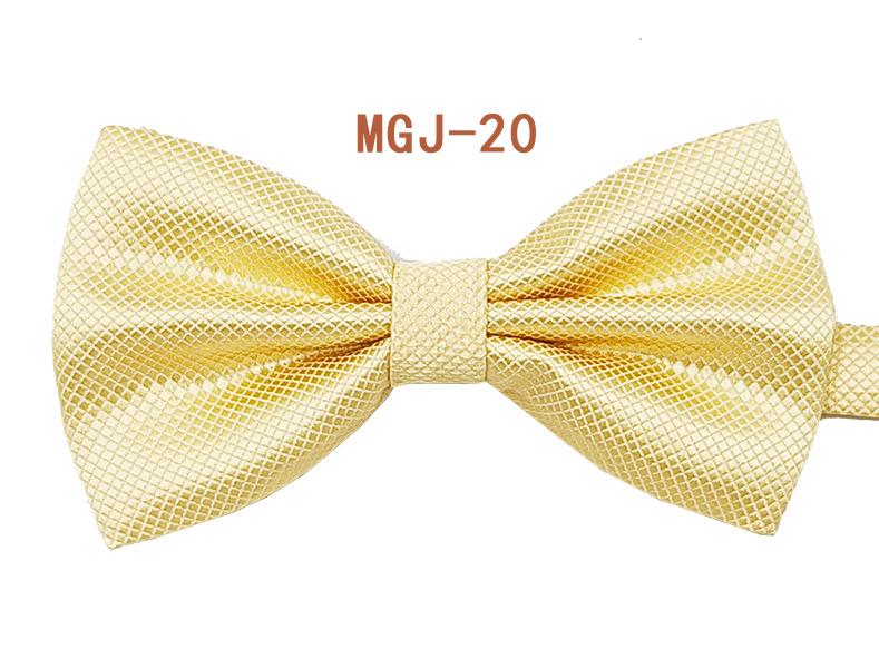 Men's Solid Black Double Layer Bow Tie - British Cube Grid, 27 Colors Available for Formal Events and Weddings.
