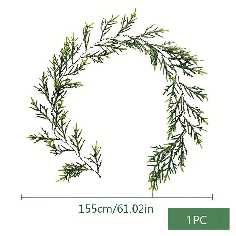 Имитация сосновой хвои, лиана, зеленое растение, сосновая хвоя, украшение для дома, на стену, лиана, рождественское украшение, имитация лианы