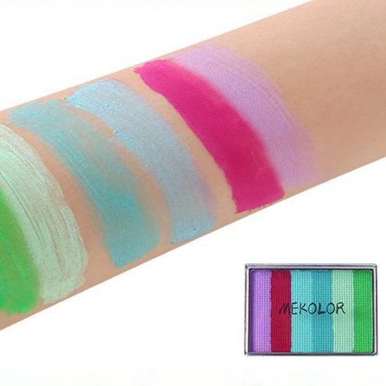 Радужная краска для лица 6 цветов, высокопигментированная, смываемая, на водной основе, краска для лица для детей и взрослых, музыкальный фестиваль, вечеринка, косплей, макияж, боди-арт, живопись