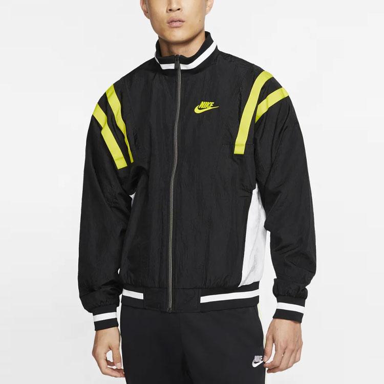 Nike Color-Block Sports Woven Logo Jacket Men Outerwear Black CJ4922-010