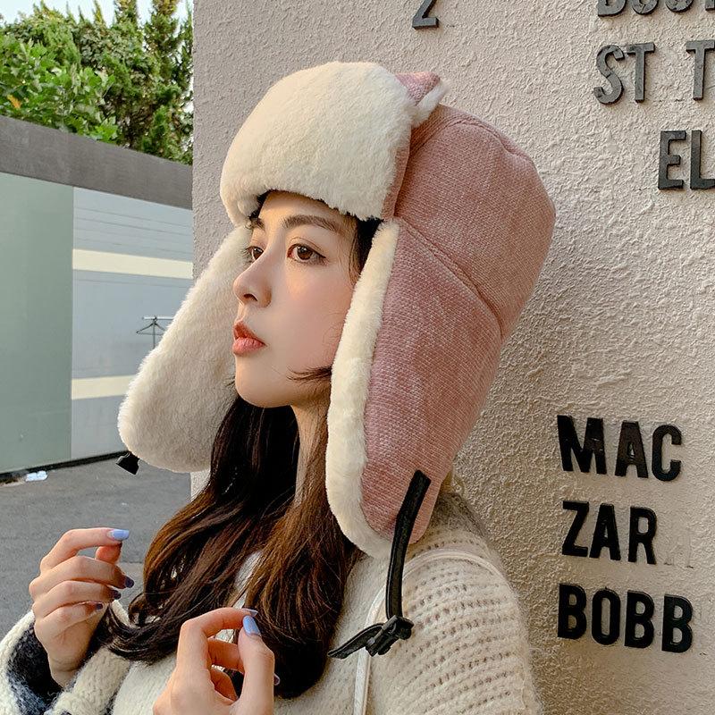 Женские зимние шапки-бомберы с милыми кошачьими ушками, модная кепка-ушанка-авиатор, уличная лыжная шапка-ушанка с пряжкой