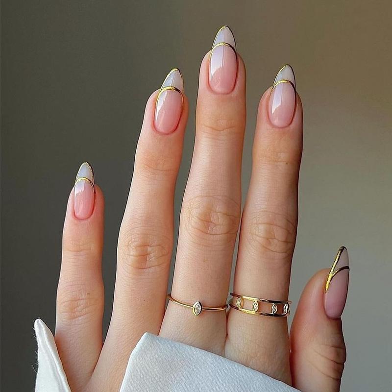 Европейские и американские градиентные персиковые балетные типсы для коротких ногтей