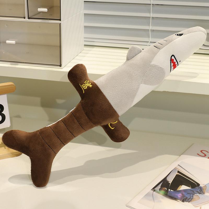 Creative Shark Knife Fur Toy - Funny Shark Blade Doll - Relaxing Pillow With Simulated Sword And Knife Design - Gift Doll