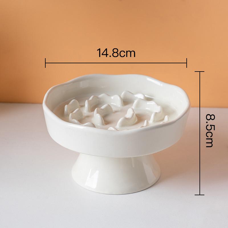 Керамическая приподнятая миска для медленного кормления питомца, защищает шейные позвонки, товары для питомцев