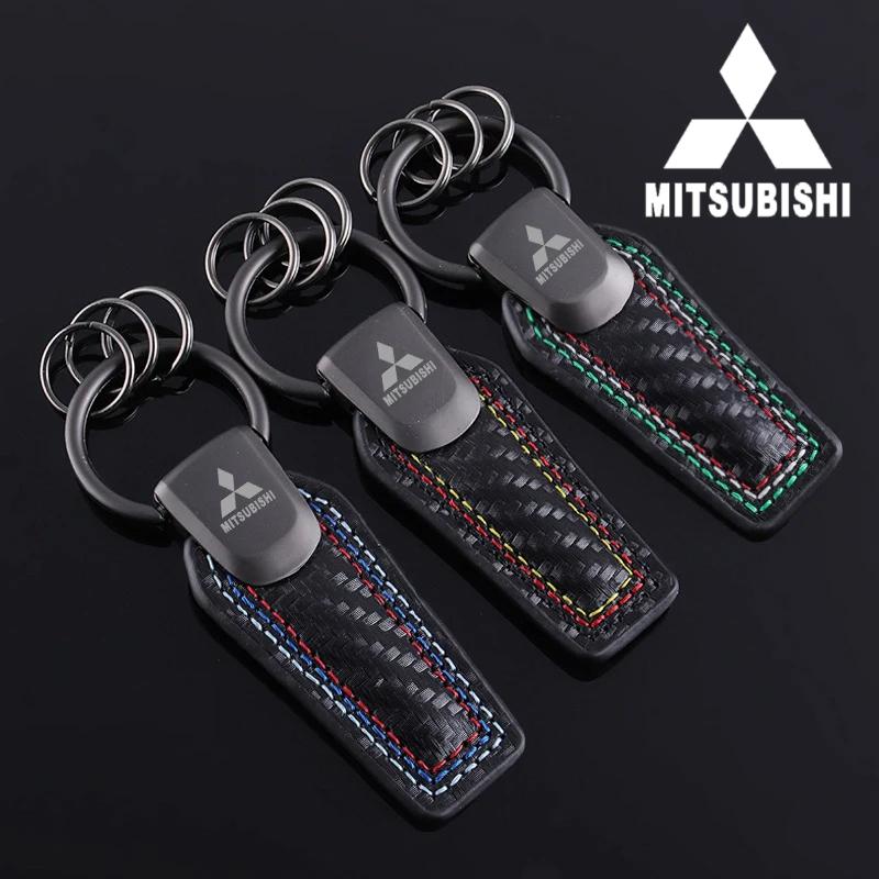 Подвеска-брелок для ключей автомобиля из углеродного волокна для Mitsubishi ASX EVO Lancer Montero Mirage L300 Outlander L200 Держатель цепочки для брелоков
