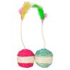 Cat Shuttlecock Toy Eye-catching Natural Materials Relieve Boredom Cat Kitten Feather Ball Teaser Toy
