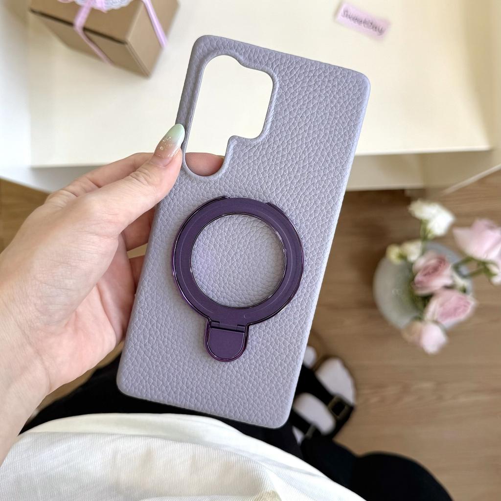 Simple Fashion INS Pure Color Case For Samsung Galaxy S25 Edge S24 S23 S22 Plus Ultra Bracket Half-pack Shockproof Protect Cover