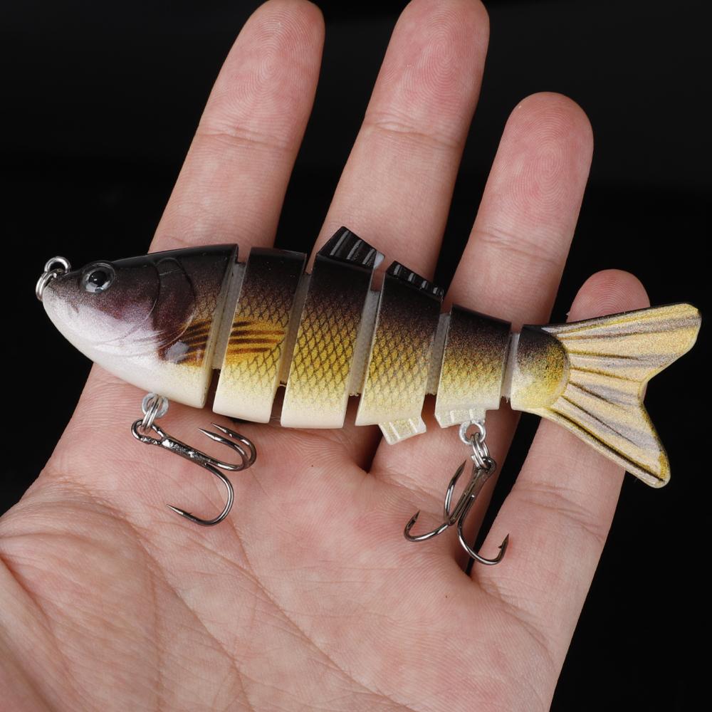 FTK 5pcs 10cm Pike Wobblers Artificial Bait Hard Multi Jointed Swimsuit Krankbait Nearly Real Fishing Fake Bait Fishing Set
