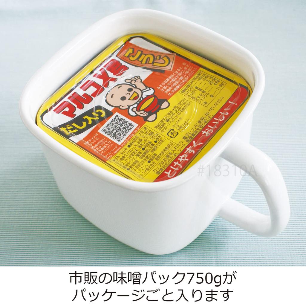Fuji Enamel Miso Ready To White Pot, Enamel, Square, Use, N-KP,