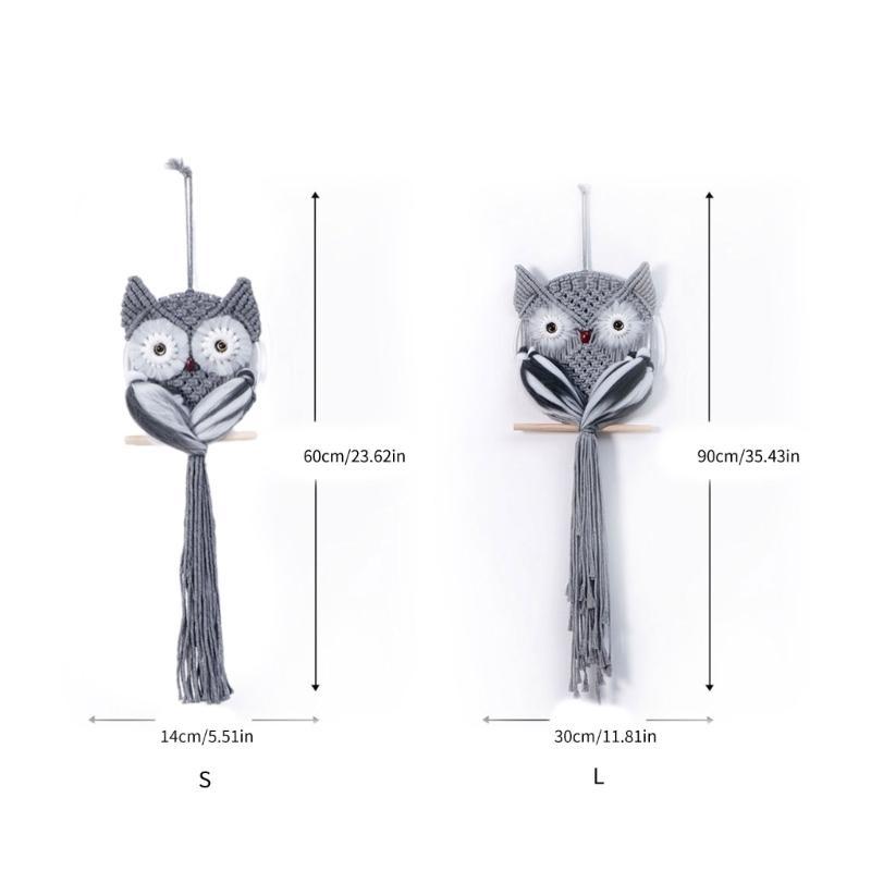 Decorative Owl Tapestry Bohemian Home Wall Decors Hangings Pendants for Bedroom Livingrooms Macrames Handmade Tapestry