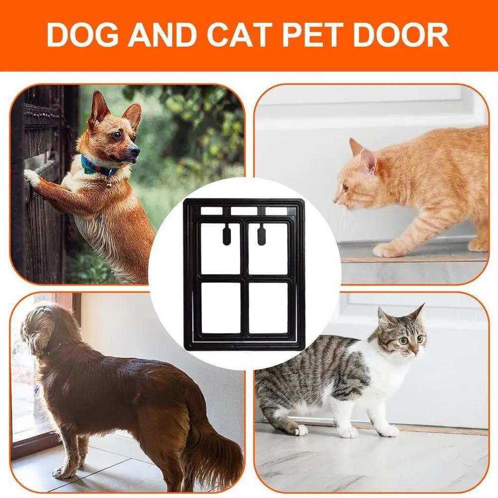 Lockable Pet Screen Door Mosquito Proof Sliding Door Screen Pet Tunnel Cat Door Hole Balcony