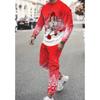 Рождественский комплект одежды Весна Осень Мужской Женский Мода 3D-печать Модный Повседневный Спортивный костюм Толстовка Штаны для бега 2 шт. Комплекты