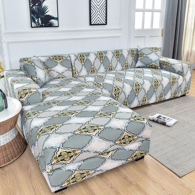 Чехол на диван с геометрическим рисунком, чехол для дивана, эластичные чехлы для дивана для гостиной, угловой L-образный шезлонг, кресло, чехол для дивана