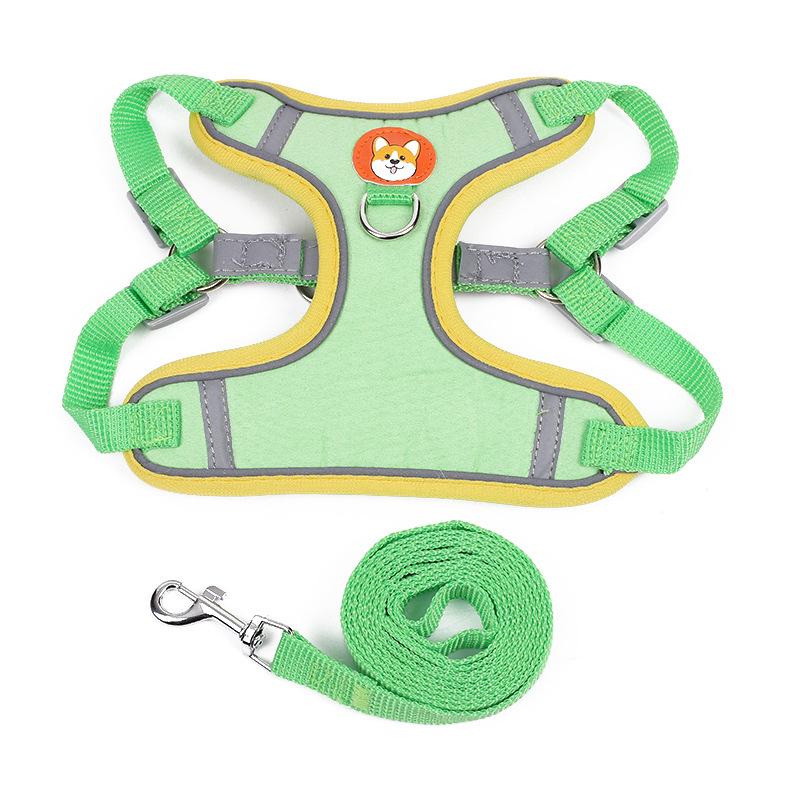 Pet products, vest-type pet leash, cat dog chest strap, breathable reflective walking dog chain