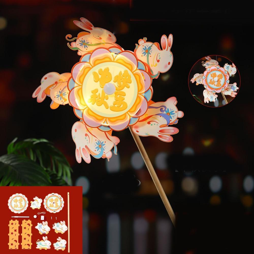 DIY Material Bag Rotating Windmill Lantern China-Chic Rabbit Windmill Lantern Festival Gift