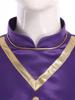 Womens Priest Cleric Cassocks Embroidered Cross Long Sleeve Back Zipper Long Robe