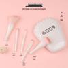 Seashell Portable Makeup Brush Set with Mirror - 5-Piece Eyeshadow & Foundation Tools
