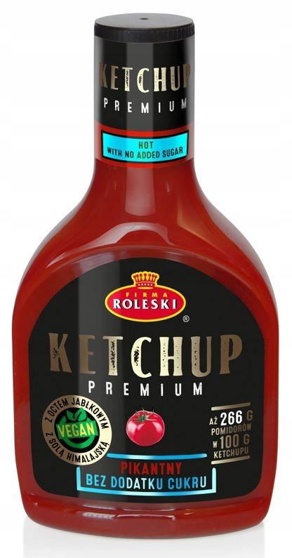 Roleski Ketchup Premium Pikantny Bez Dodatku Cukru 465 G