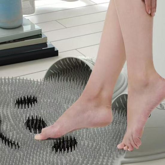 Rabbit Bathroom Shower Anti Slip Mat Foot Scrubber Back Scrubber Circular Massage Mat Silicone Foot Mat
