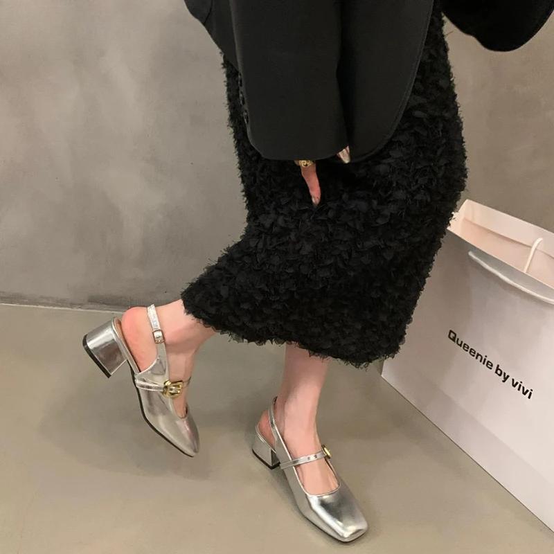 Весенние женские сандалии-гладиаторы, элегантные туфли с квадратным носком, женские повседневные босоножки в уличном стиле