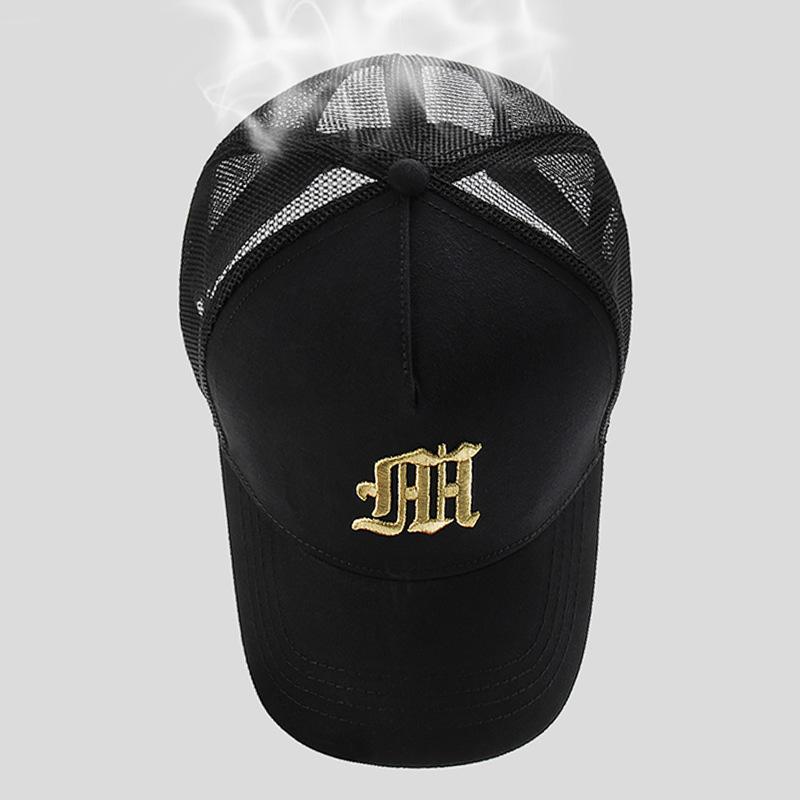 New Hat Men's Summer Thin High Top Baseball Cap Tide Big Head Fence Mesh Breathable Cap Sunscreen Sun Hat