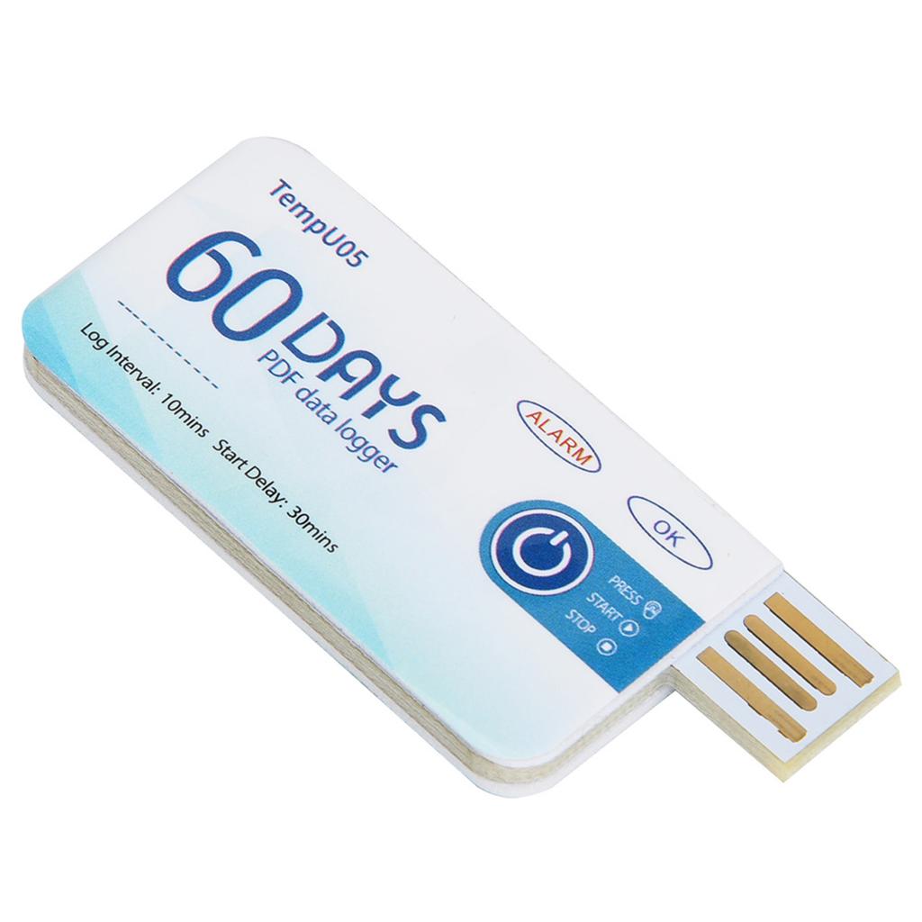 Temperature Data Logger USB PDF Report TempU05 Single Use Temperature Data Logger Disposable USB Temperature Recorder PDF Report