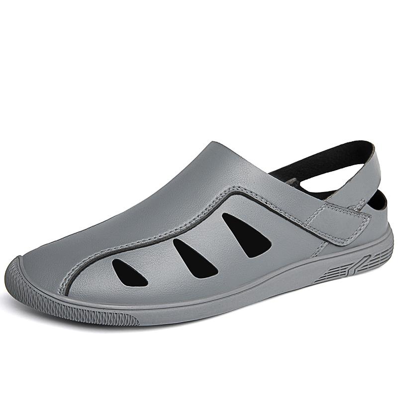 Летние хиты продаж, мужская обувь из натуральной кожи, дышащие сандалии, повседневная обувь для дома и улицы, низкие лоферы