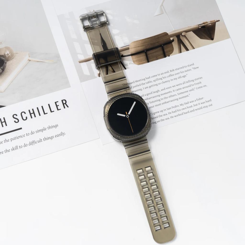 Прозрачный чехол+ремешок для Samsung Galaxy Watch 8 40 44мм ремешок Pulseira силиконовый браслет Correa для Galaxy Watch 8 Classic 46мм