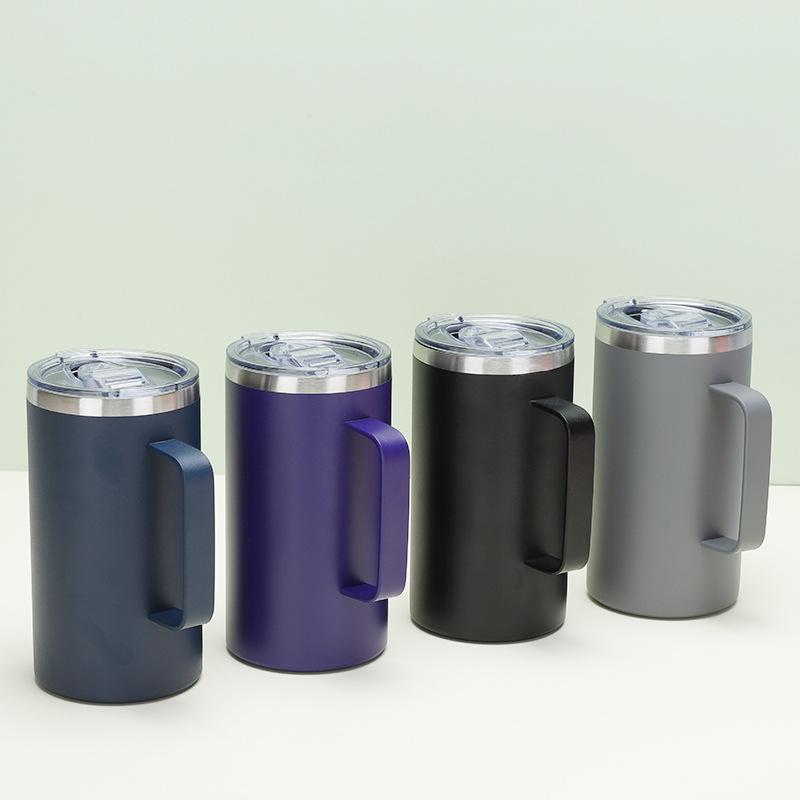 20oz Stainless Steel Thermos Cup with Straw and Handle - Perfect for Coffee and Cold Drinks