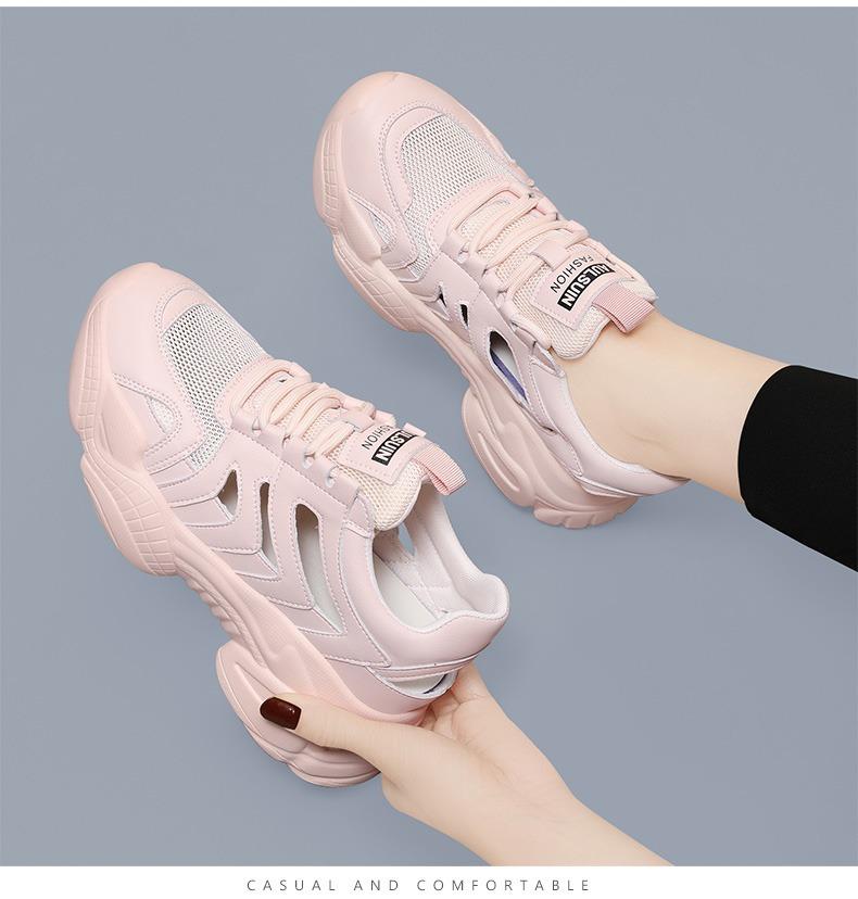 Туфли для папы с выемкой, женская мягкая подошва, новинка 2024 года, тонкая посадка, повышенный комфорт и воздухопроницаемость, повседневная спортивная женская обувь