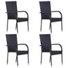 Day and Night - Day and Night Stackable Garden Chairs 4 Units Black Synthetic Rattan