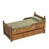 Miniature Single Bed 1:12 Scale Mini Bed with Drawer Retro Style Mini Bed Miniature Furniture for Dolls Kids Pretend Play