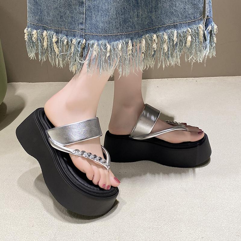 Летние женские туфли на толстом каблуке с застежкой-клипсой, модные элегантные туфли на платформе, босоножки-гладиаторы, пляжные шлепанцы