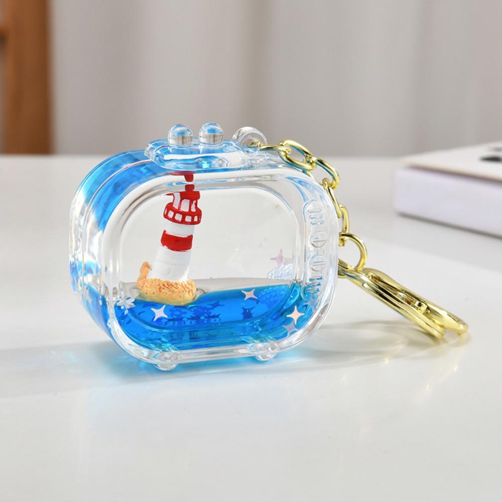 Handcrafted Glass Glass Pocket Fish Keychain Oil Filled Keychain Ornament Bag Accessories