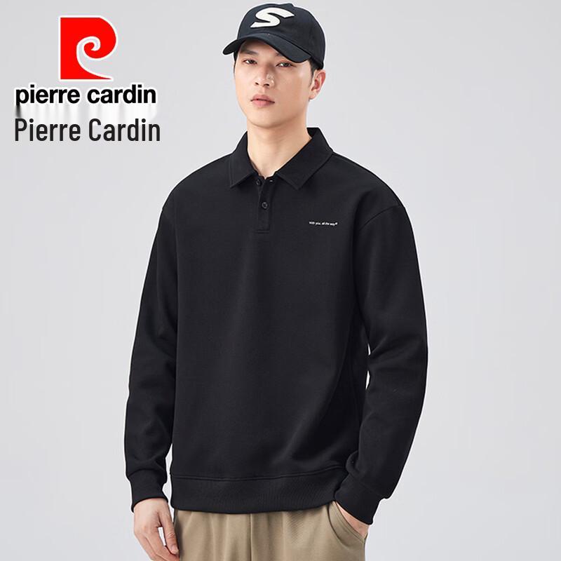Pierre Cardin Мужская футболка с длинным рукавом и плюшевым воротником