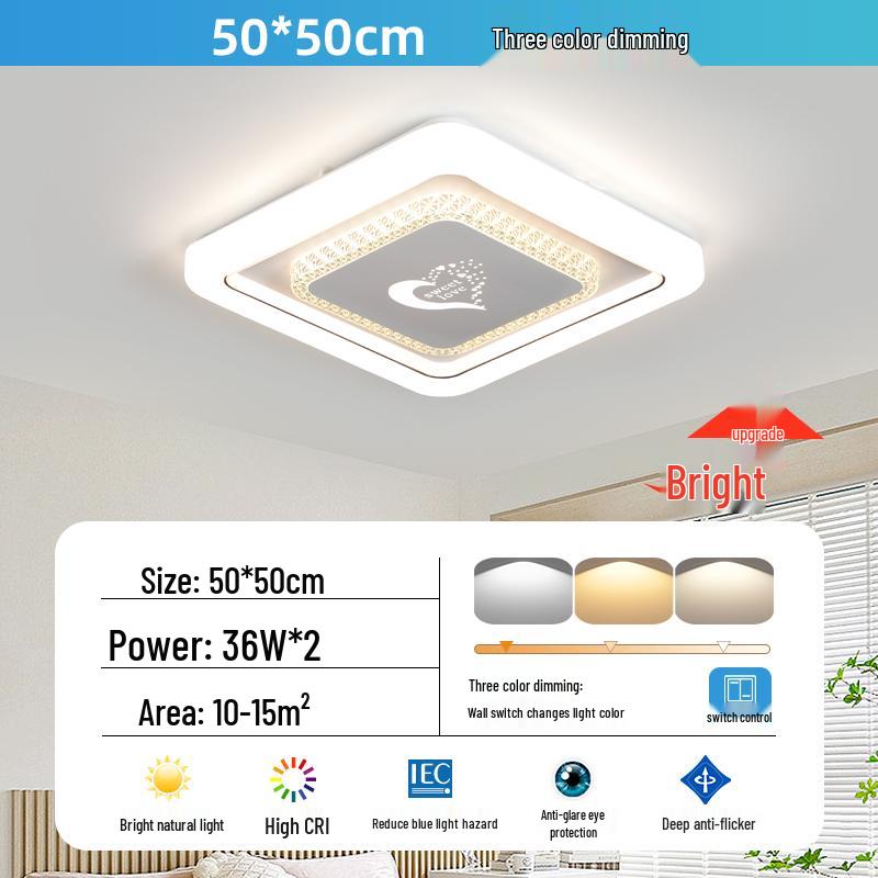 Умный современный кремовый круглый потолочный светильник для главной спальни - Модный и простой.
