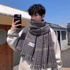 Thicken Men's Plaid Scarf Korean Checkered Scarf High Quality Winter Plaid Scarf  Males