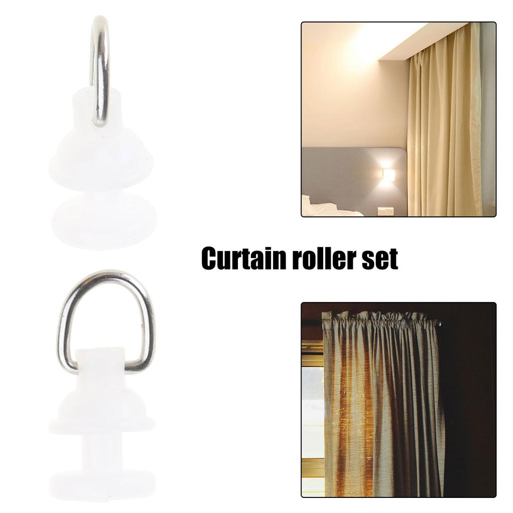 100 шт. белые пластиковые крючки для карнизов для плавного скольжения роликов для шторных карнизов для дома и офиса