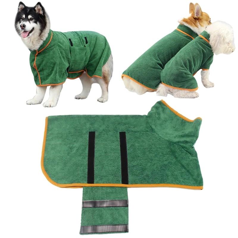 Сушильный халат для домашних животных, впитывающий полотенце, большой, средний, маленький, для собак, кошек, супербыстросохнущий, влагоотводящий, влажный, банные мешки, халат, мягкий, регулируемый