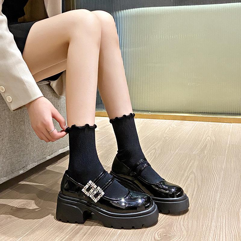 Fashion Soft Soles Women Shoe Comfortable Japanese Thick Soled Leather Shoes Women Spring Autumn New 2024 British Style Shoes for Women