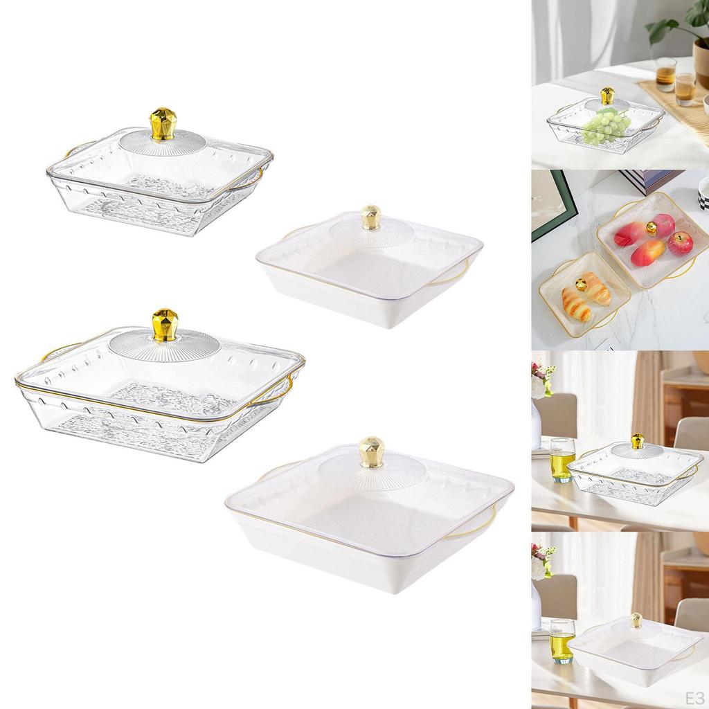 Fruit Bowl with Lid Decor Basket Contemporary Organizer Serving Plate Tray for