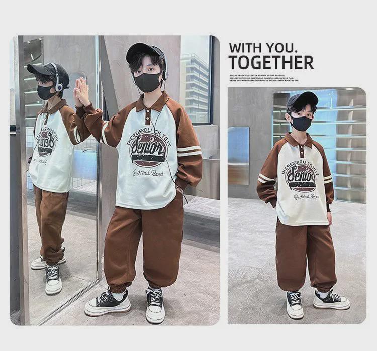 2025 Stylish Boys' Hooded Sports Sweater Suit for Spring and Autumn - Handsome & Cool