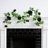 Simulated Flowers Artificial Rose Vines Black Halloween Garland  Halloween Party Decor