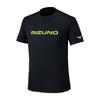 Mizuno Table Tennis Game Shirt, Short Sleeve, JTTA Certified, Moisture-Wicking, Quick-Drying, Unisex, 82JAB110, Black/Safety Yellow, Size XL