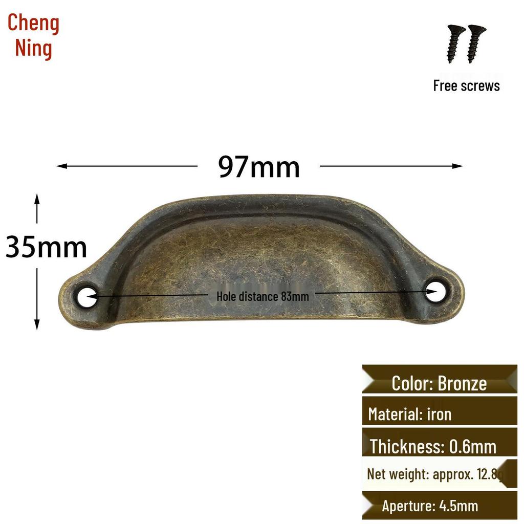Antique Iron Round Shell Handle for Mini Cabinet Doors