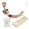 Storage Bag Teething Toys Beech Wood Soother Chain Dummy Holder Pacifier Holder Baby Pacifier Clips