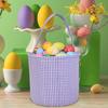 Пасхальное ведерко в клетку для детей, сумка для хранения в детской, подарочная корзина для новорожденных с ручкой для вечеринок по поиску пасхальных яиц