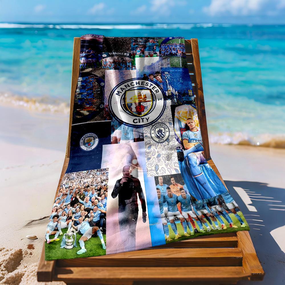 Manchester City Beach Towel Super Soft Microfiber Quickdry Fabric Comfortable Lightweight Perfect For Traveling Yoga Camping And Swimming